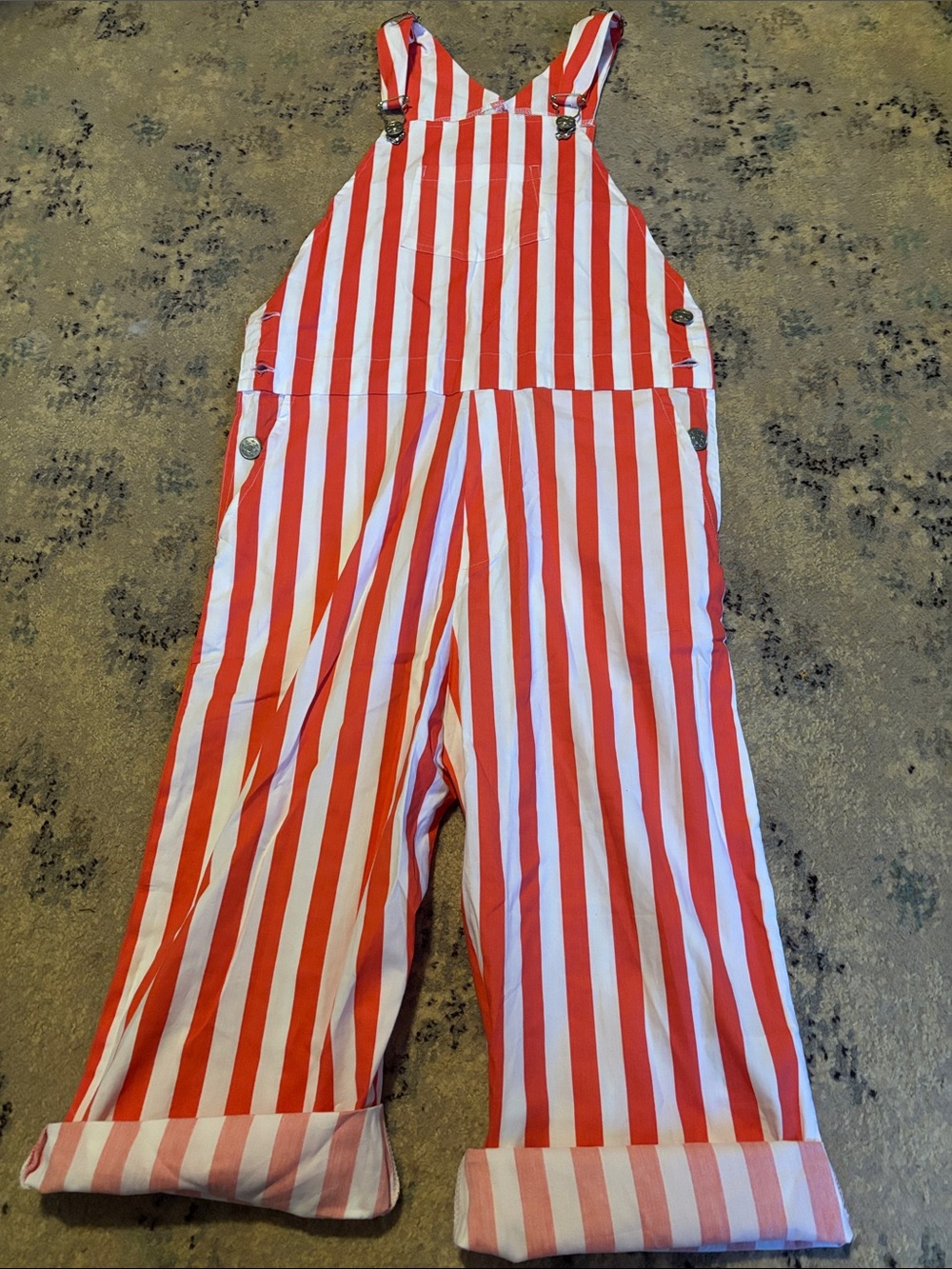 Hugo Tiki Striped Overalls Kids Cotton Summer Red White